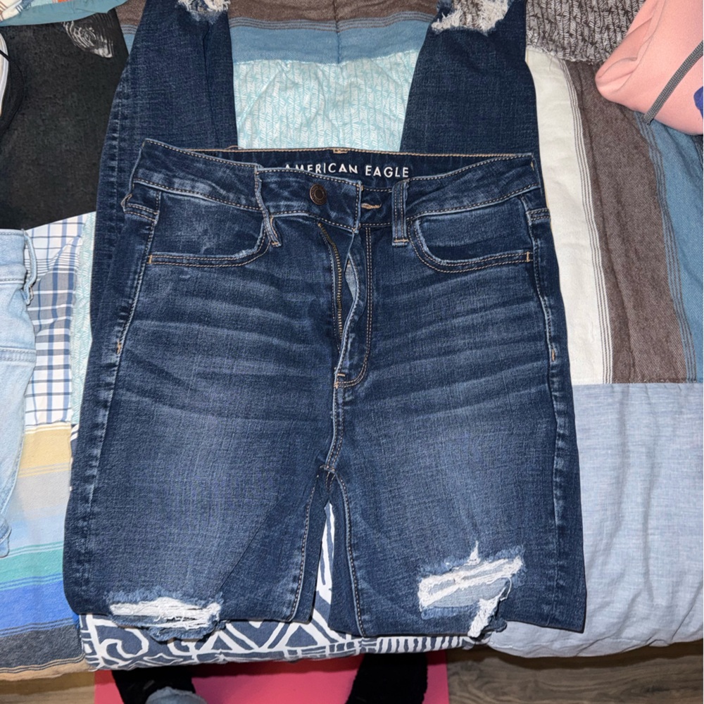 American Eagle Outfitters womens Dark Blue Skinny Jeans